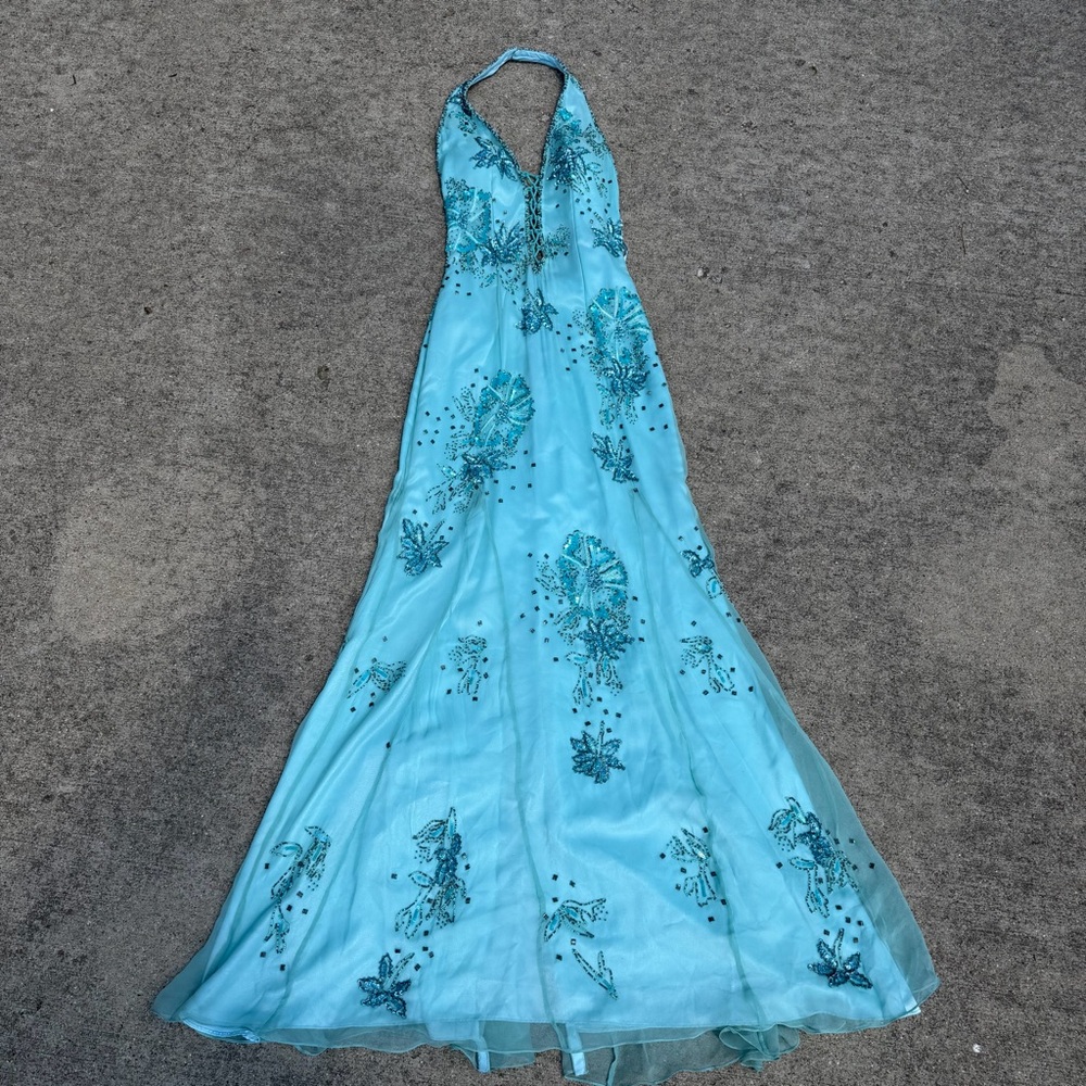 Vintage Y2K 100% Silk Beaded Dress Vintage Beaded Dress Vintage Prom Y2K Fairy - Picture 9 of 14